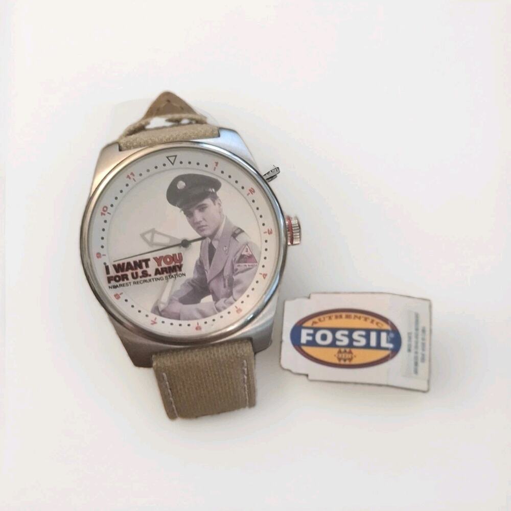 Elvis Presley Military Limited Edition Watch , Fossil, with Tag # 585/2000.